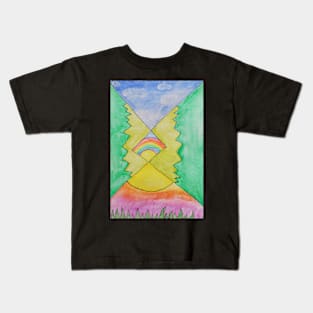 Abstract Mountain Sunset Kids T-Shirt